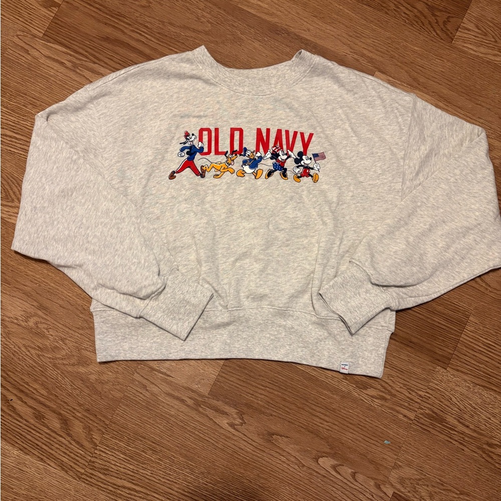 Old Navy Light Gray Disney Crewneck